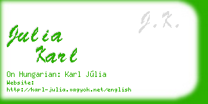 julia karl business card